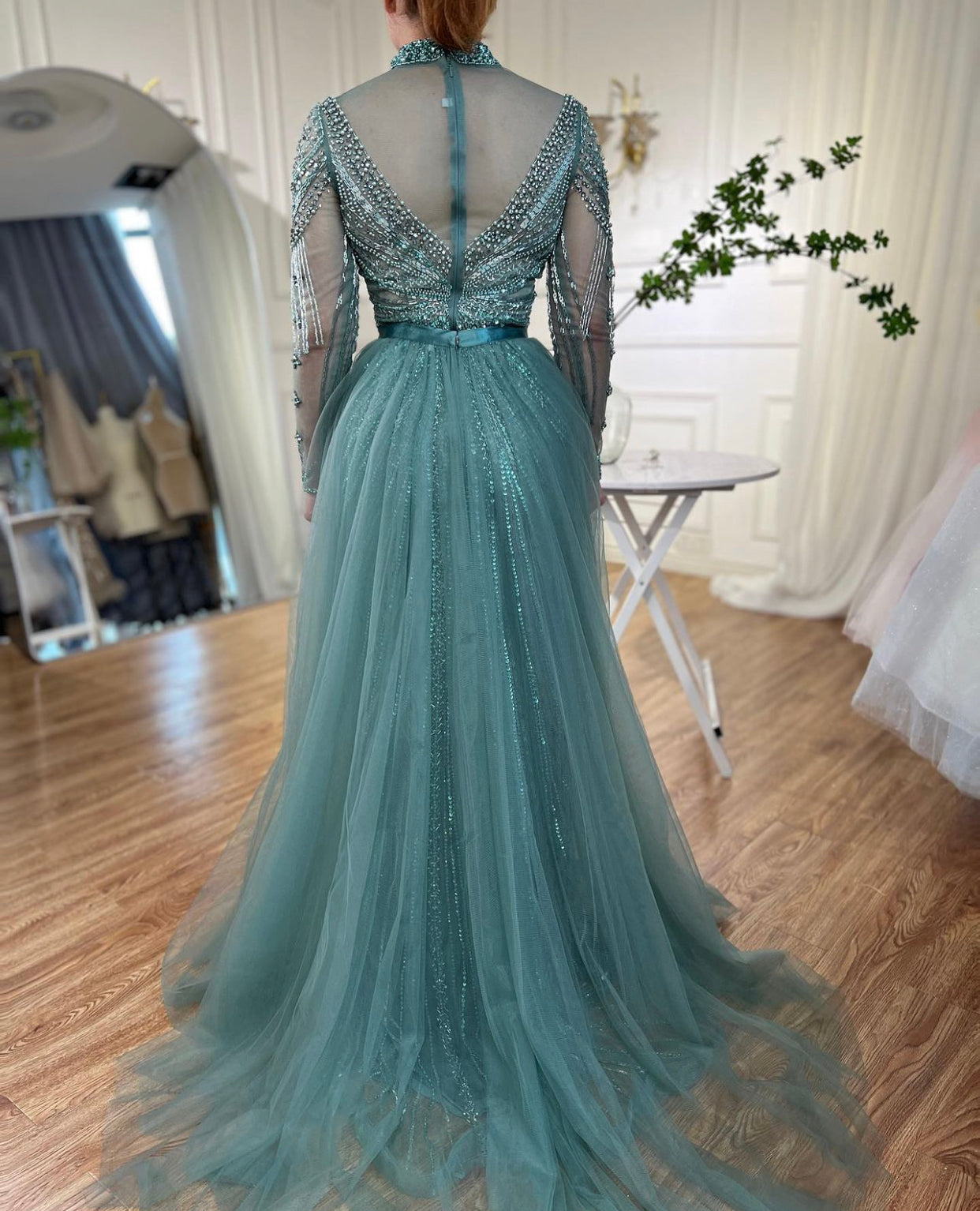 Jessi Elegant Long Sleeves Evening Dress Mscooco.co.uk