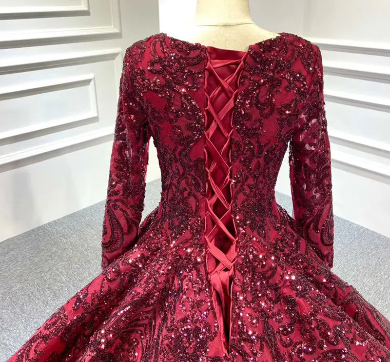 Bailey Sparkle Sequined Satin Gown Mscooco.co.uk