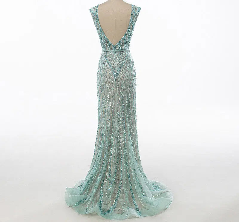 Cherish Mermaid Tulle Beading Evening Dress Mscooco.co.uk