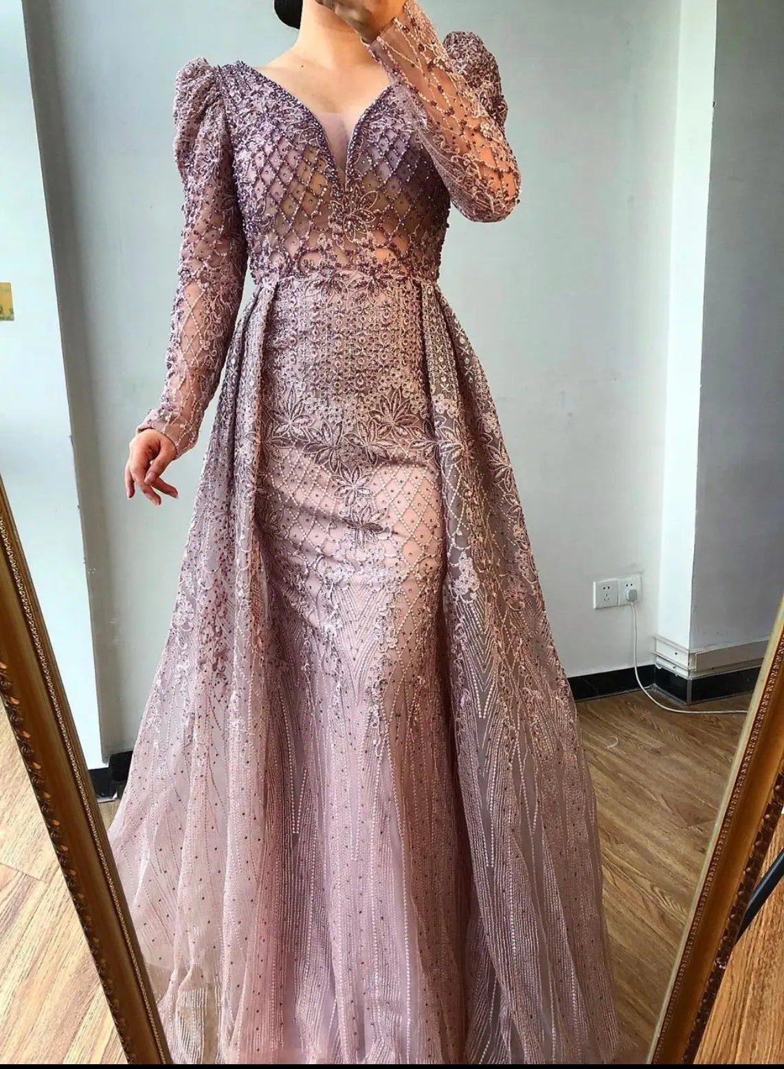 Danya Long Sleeves Beading Crystal Formal Dress Mscooco.co.uk