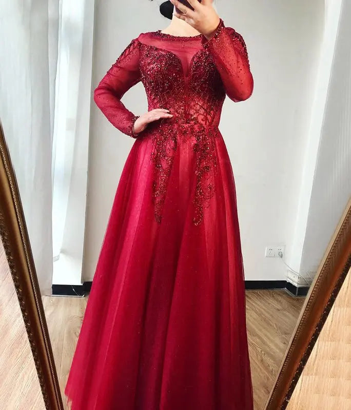 Faye Beading Diamond Sparkle Evening Dress Mscooco.co.uk