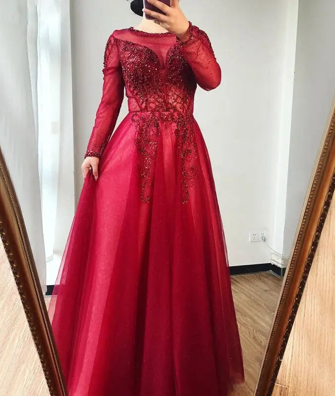 Faye Beading Diamond Sparkle Evening Dress Mscooco.co.uk