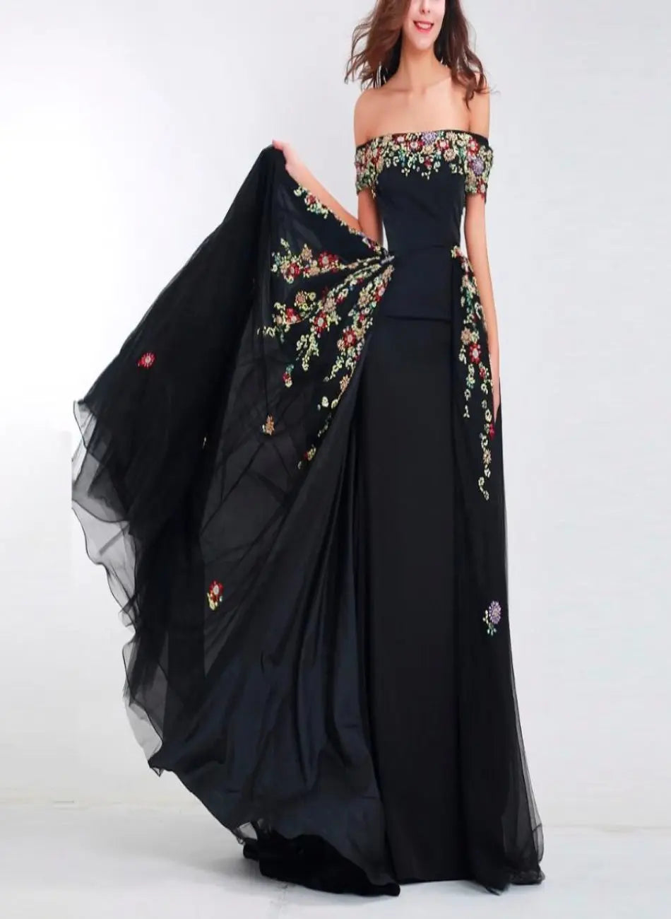 Elegant Detachable Train Prom Gown - MSCOOCO