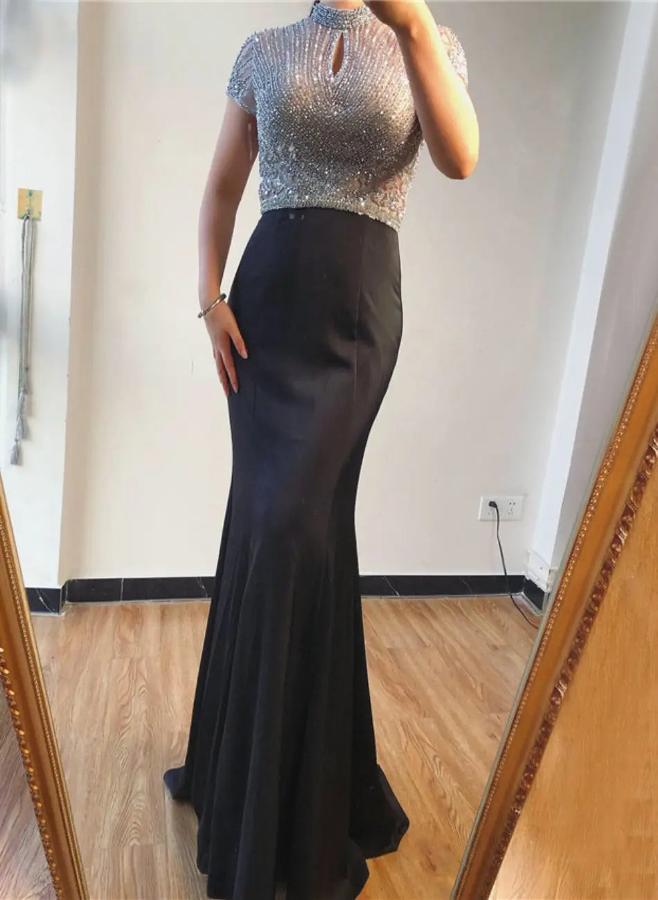Harper Satin Mermaid Evening Dress Mscooco.co.uk