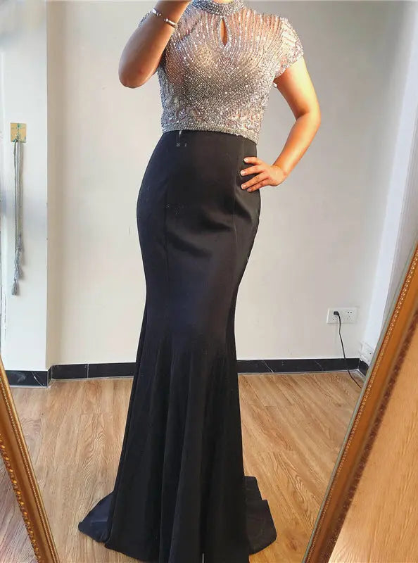 Harper Satin Mermaid Evening Dress Mscooco.co.uk
