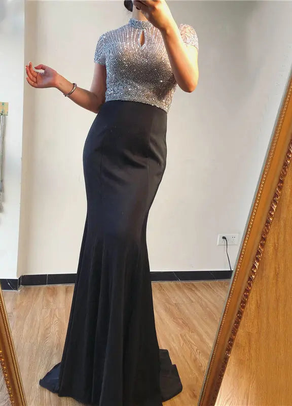 Harper Satin Mermaid Evening Dress Mscooco.co.uk