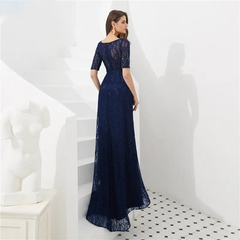 Jade - Beaded Lace Evening Dress Mscooco.co.uk