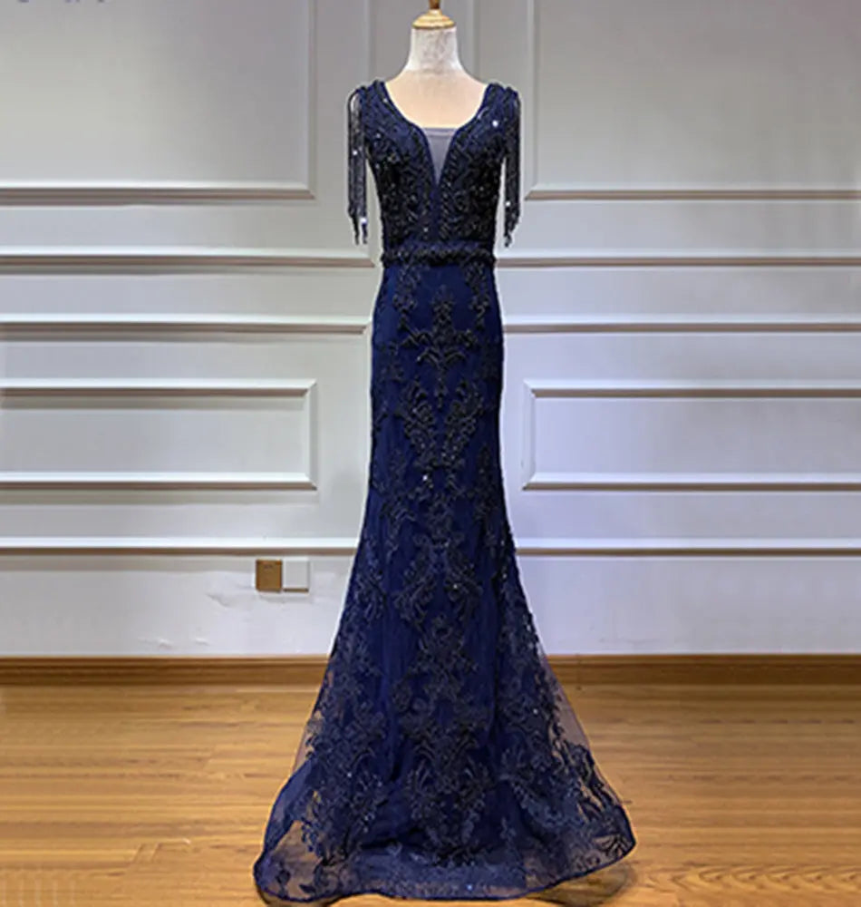 Lara - Beading Tassel Evening Dress Mscooco.co.uk