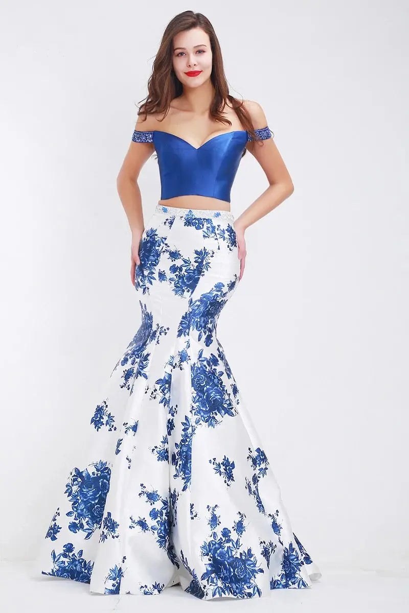 Maya Floral Print Mermaid Gown - MSCOOCO