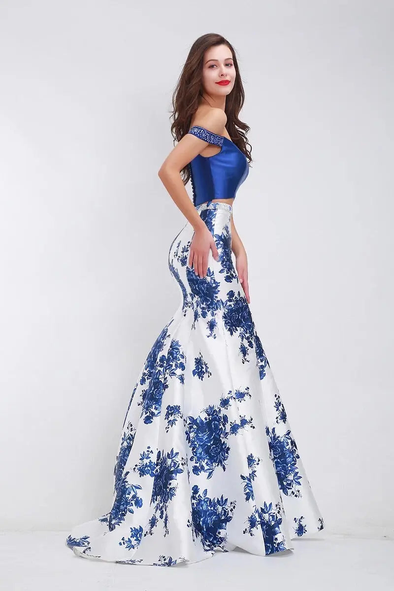 Maya Floral Print Mermaid Gown - MSCOOCO
