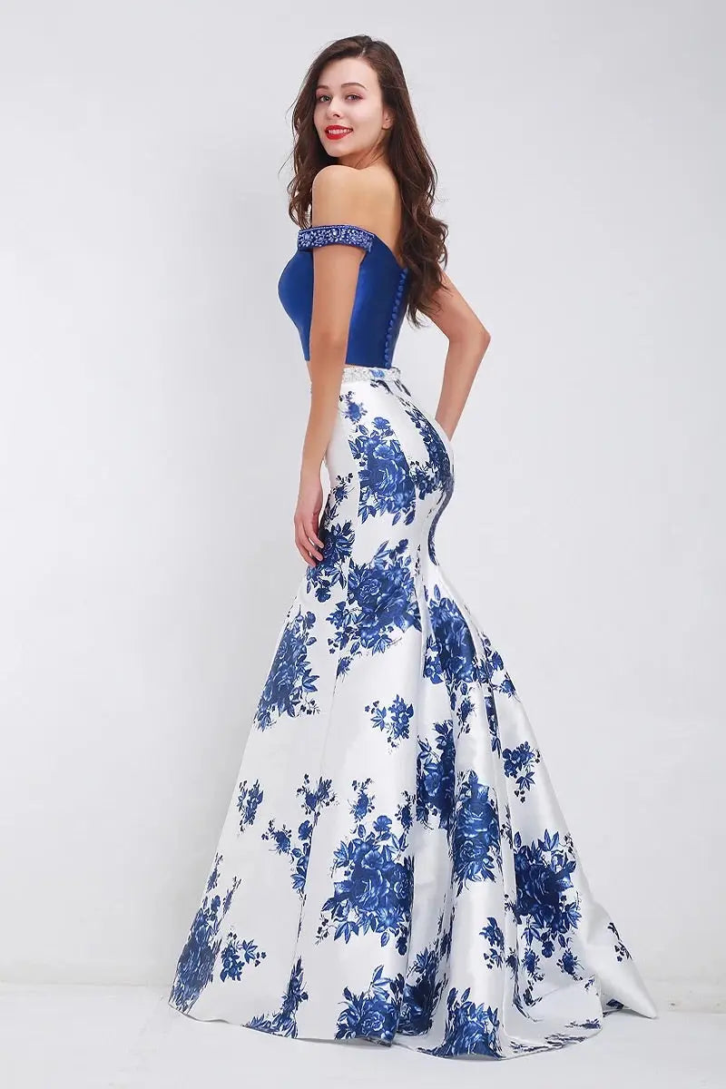 Maya Floral Print Mermaid Gown - MSCOOCO