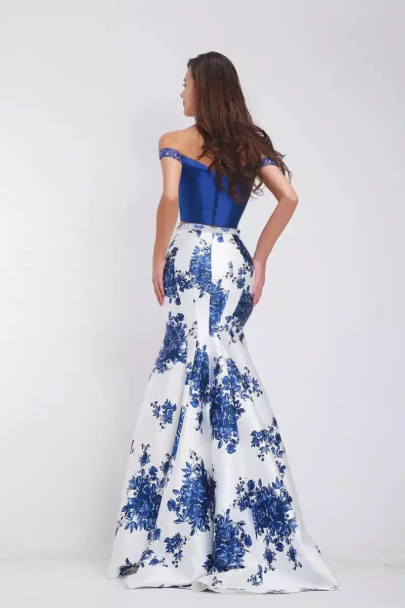 Maya Floral Print Mermaid Gown - MSCOOCO