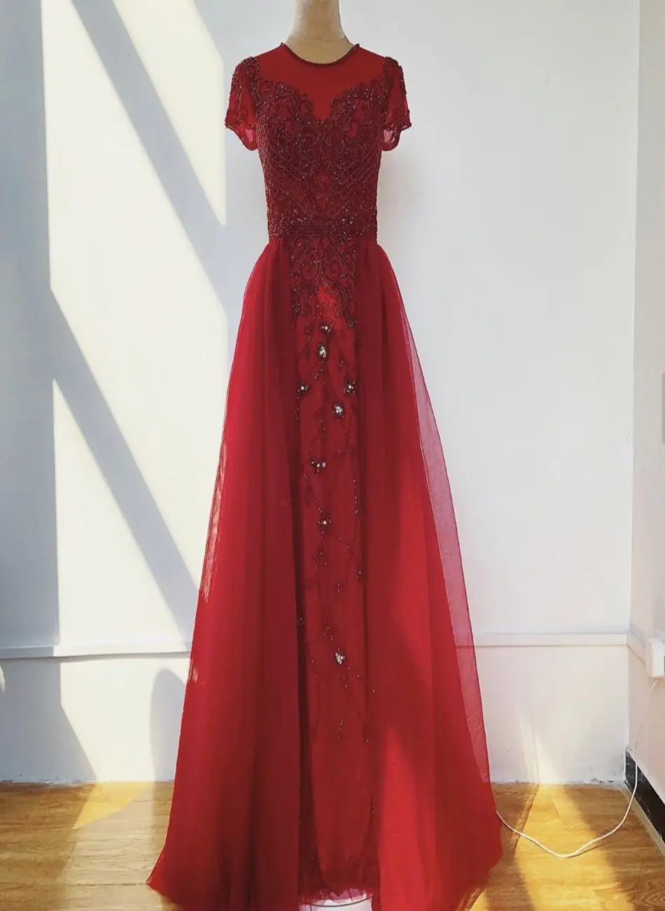 Nyla Beaded Embellished Evening Dress Mscooco.co.uk