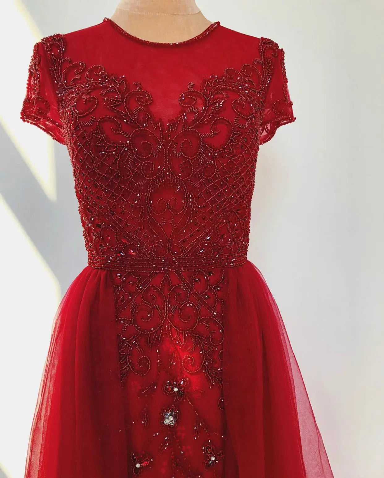 Nyla Beaded Embellished Evening Dress Mscooco.co.uk