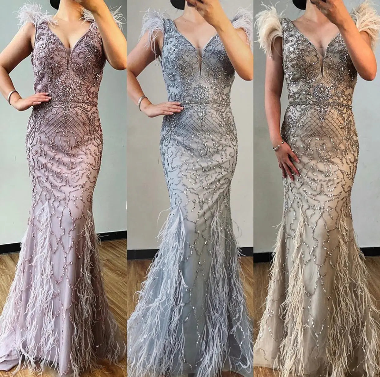 Queen - Beaded Embellished Evening Gown Mscooco.co.uk