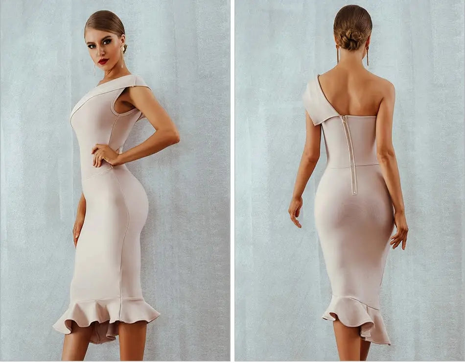 Ruffles Vestidos Bodycon Dress - MSCOOCO
