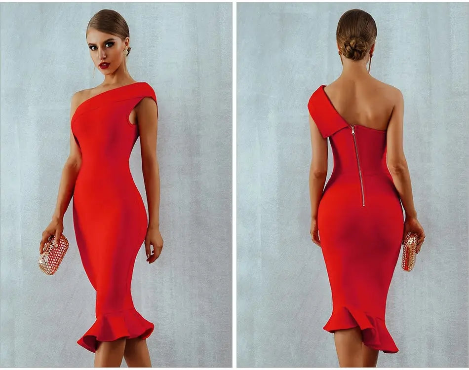 Ruffles Vestidos Bodycon Dress - MSCOOCO