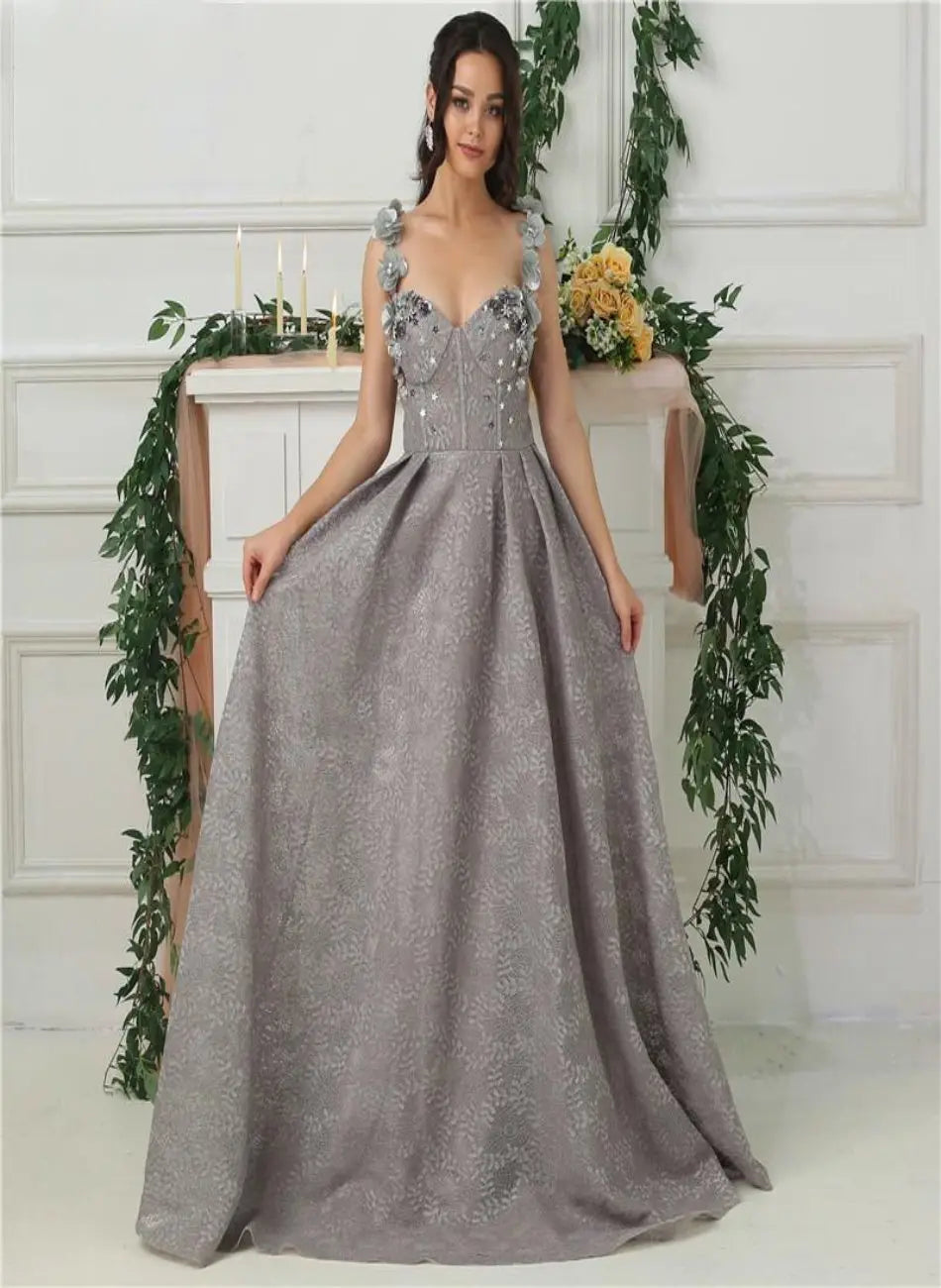 Savannah Flowers Crystal Lace Formal Dress Mscooco.co.uk