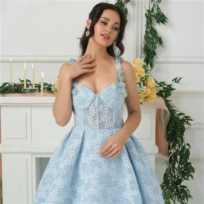 Savannah Flowers Crystal Lace Formal Dress Mscooco.co.uk