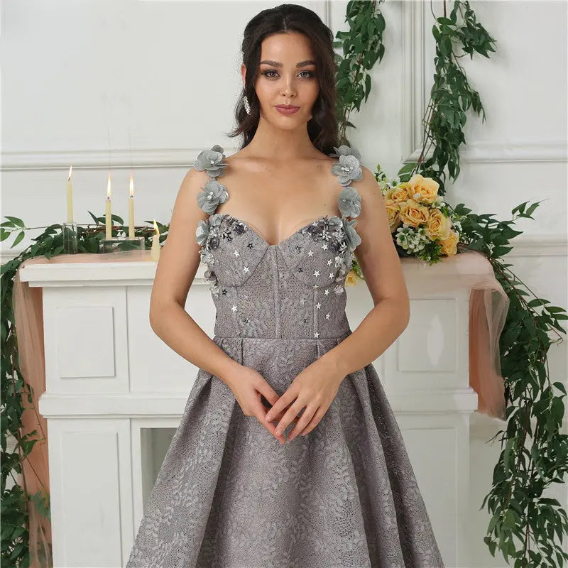 Savannah Flowers Crystal Lace Formal Dress Mscooco.co.uk