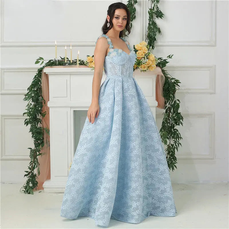 Savannah Flowers Crystal Lace Formal Dress Mscooco.co.uk