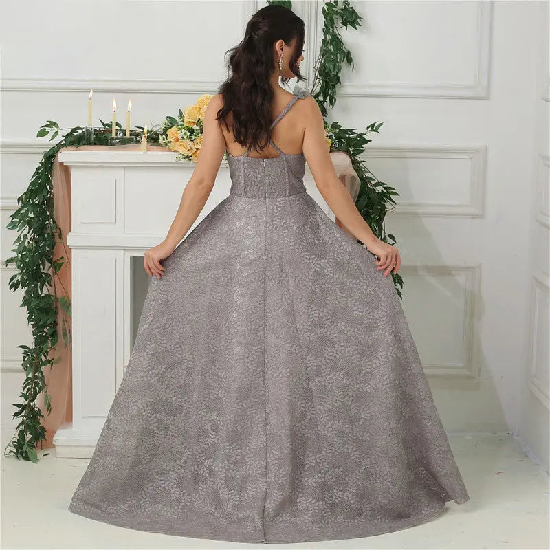 Savannah Flowers Crystal Lace Formal Dress Mscooco.co.uk