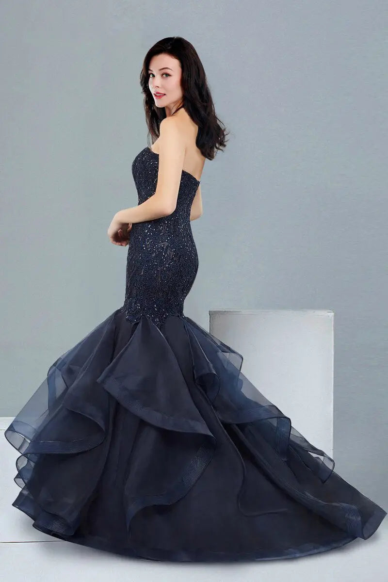 Sharon Sweetheart Sequin Evening Dress Mscooco.co.uk