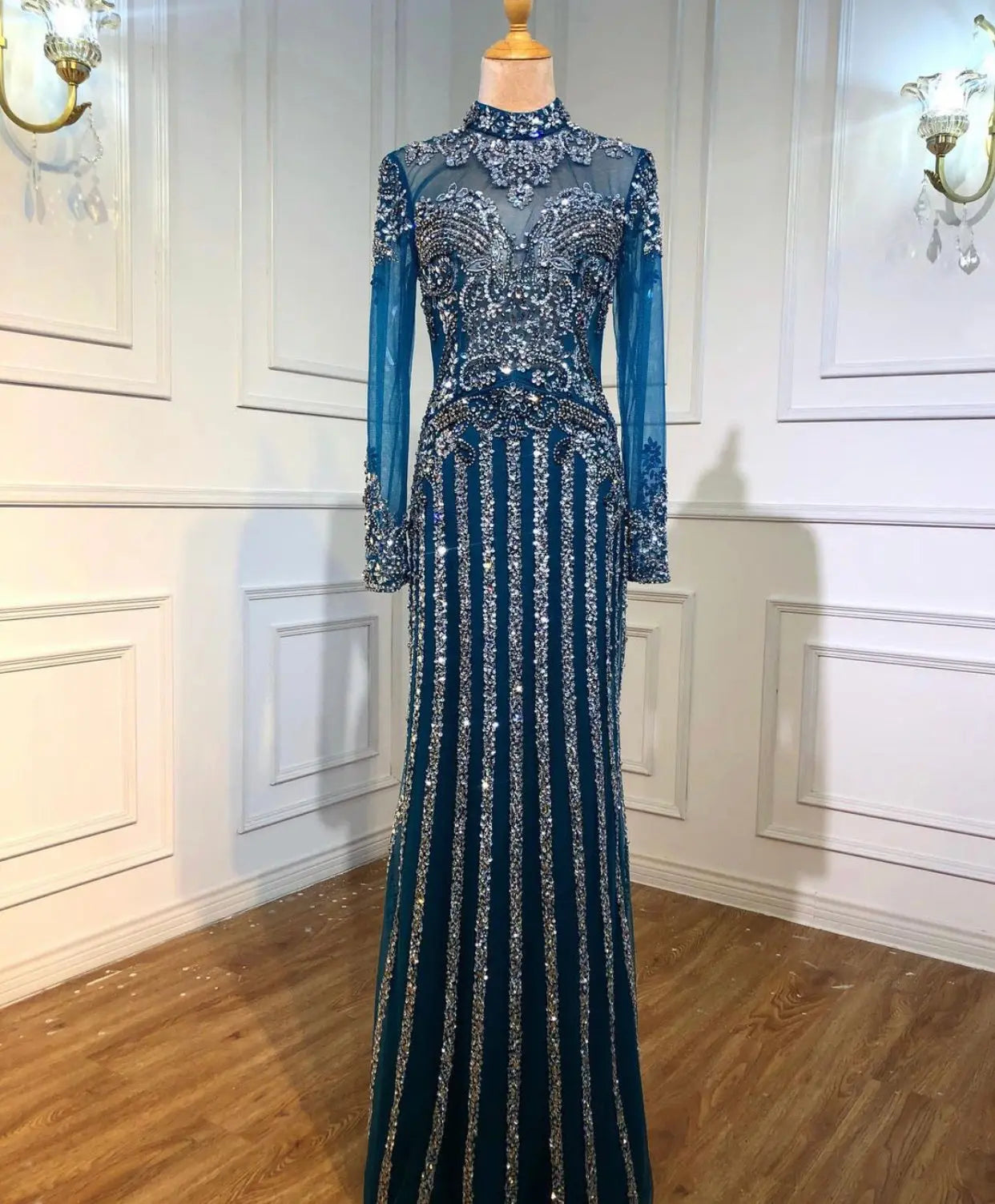 Stephanie Evening Maxi Dress With Skirts Mscooco.co.uk
