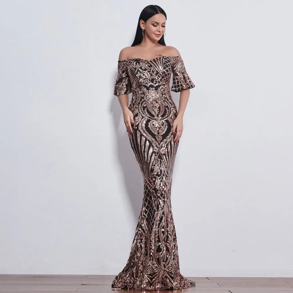 Sweetheart Sequin Maxi Dress - MSCOOCO