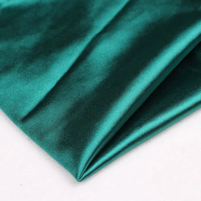 V Neck Stretch Mermaid Satin Dress - MSCOOCO