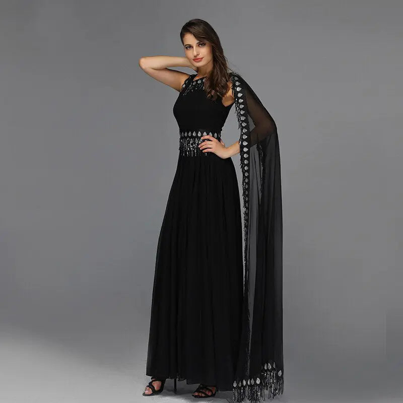 VANESSA - Sequined Sashes Evening Dress Mscooco.co.uk