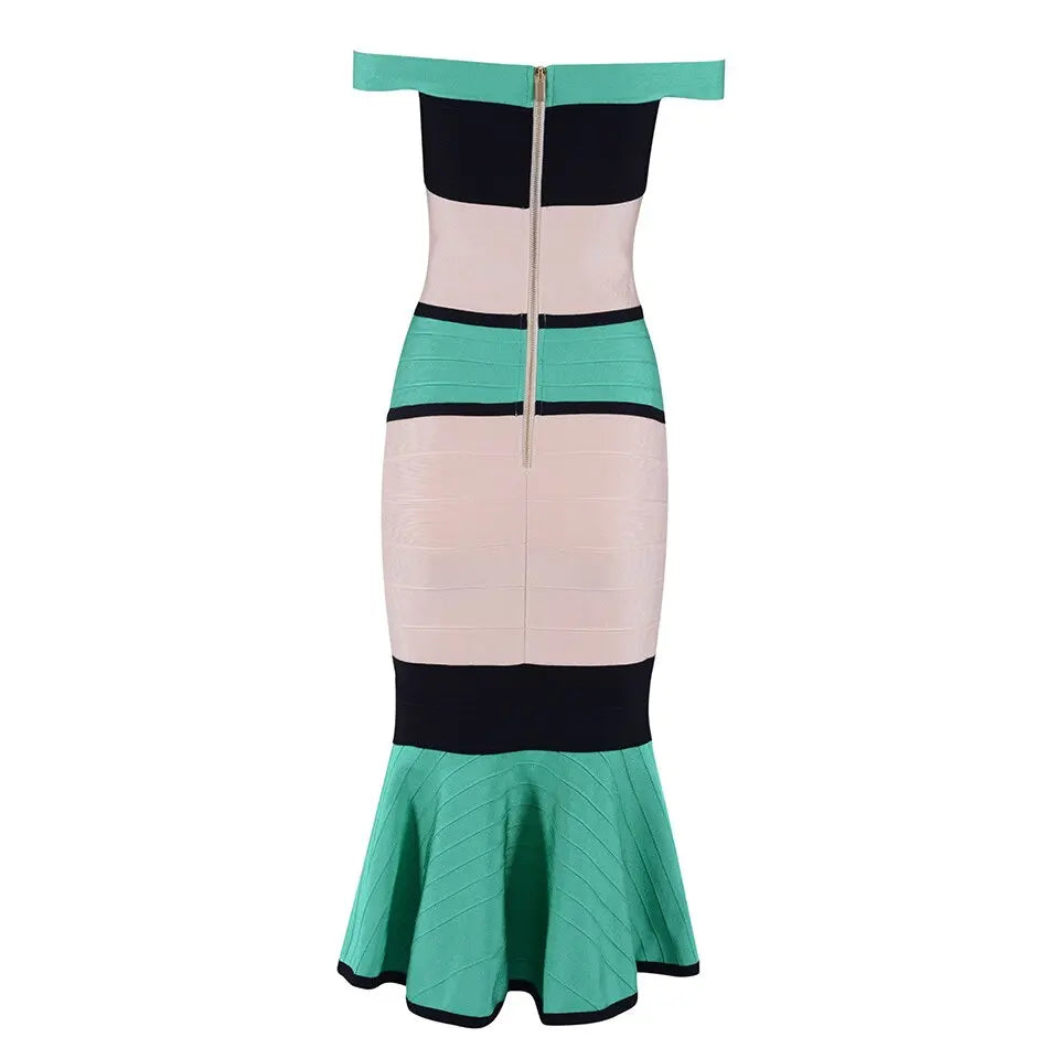 Verano Bodycon Bandage Mid Calf Mermaid Dress - MSCOOCO