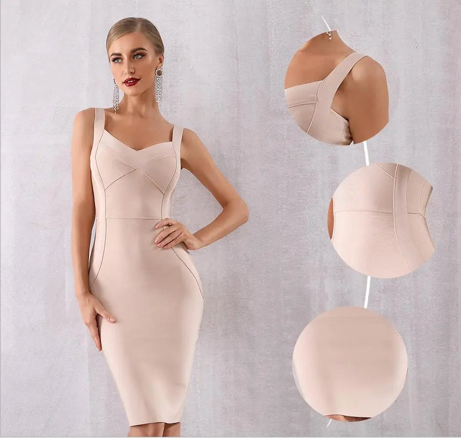 Vestido Sexy Backless Bandage Dress - MSCOOCO