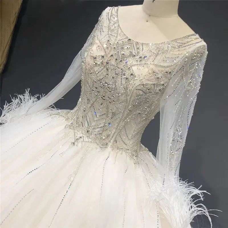 White Sparkle Beading Bridal Gown Mscooco.co.uk