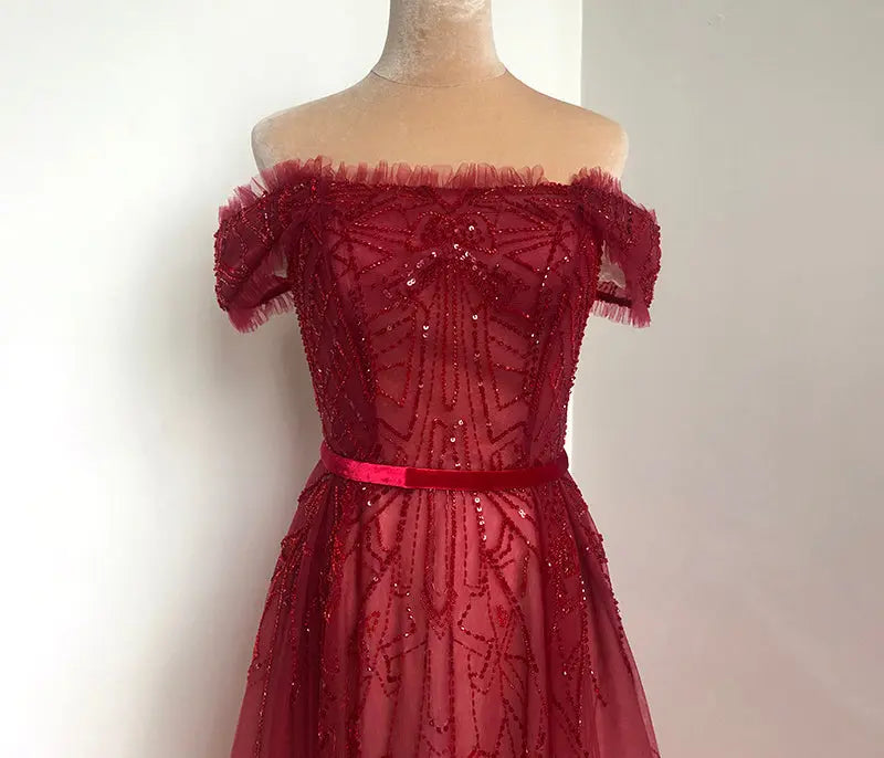 Whitley Beading Sequins Formal Dress Mscooco.co.uk