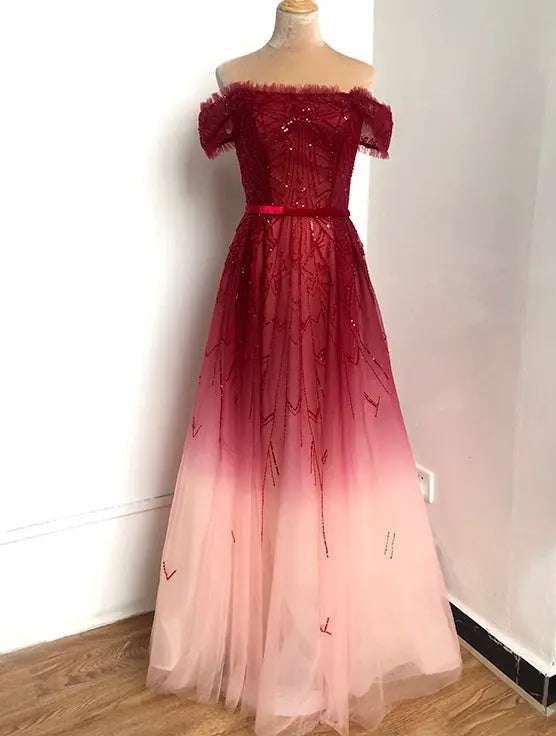 Whitley Beading Sequins Formal Dress Mscooco.co.uk