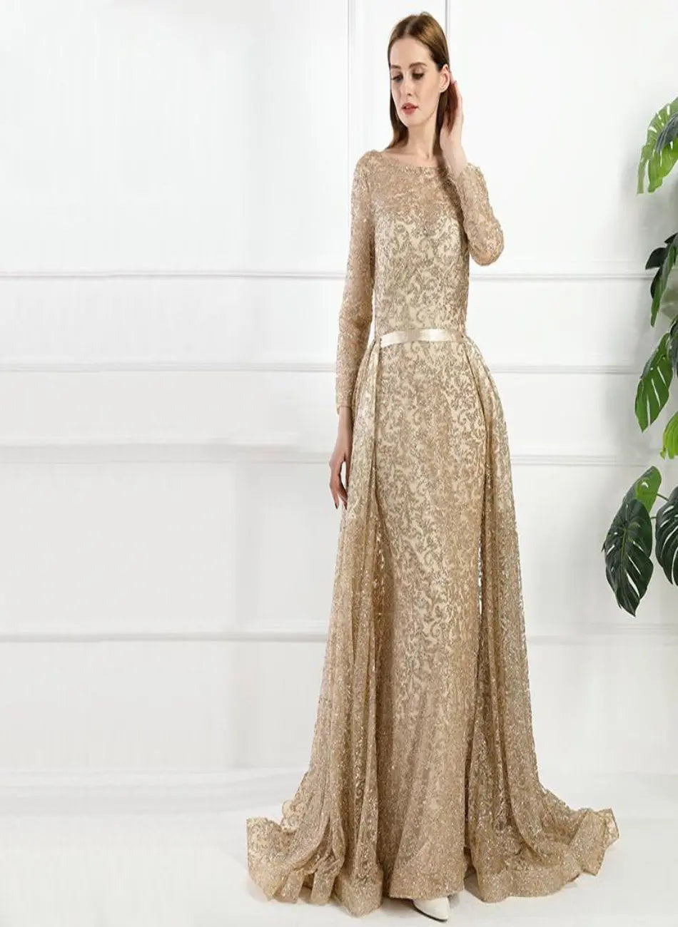 Zareen Glitter with train Evening Gown Mscooco.co.uk