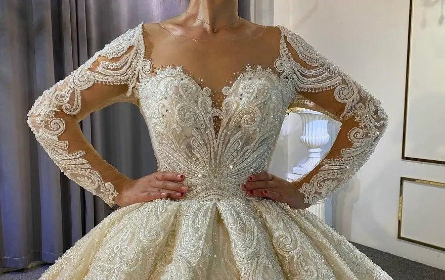 2021 Big Ball Gown Puffy Princess Wedding Dress - Mscooco.co.uk