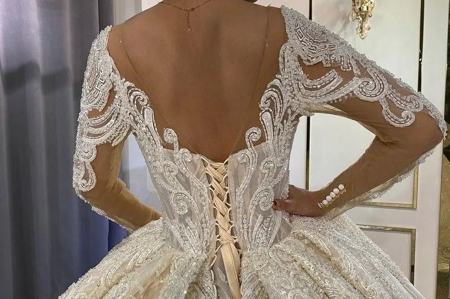 2021 Big Ball Gown Puffy Princess Wedding Dress - Mscooco.co.uk