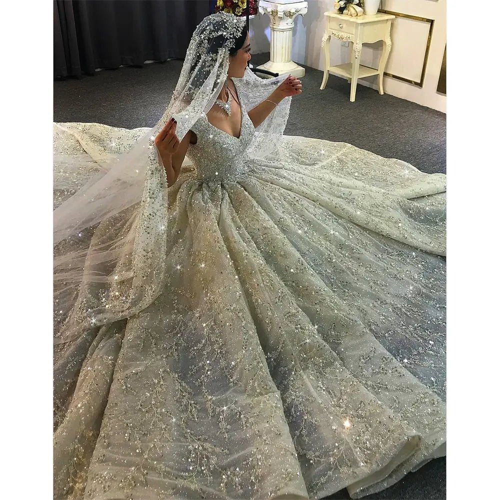 2021 Heavy Beading Luxury Wedding Dress - Mscooco.co.uk