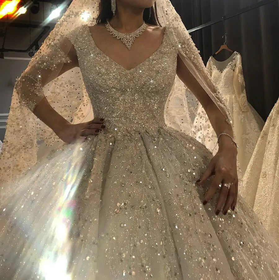 2021 Heavy Beading Luxury Wedding Dress - Mscooco.co.uk