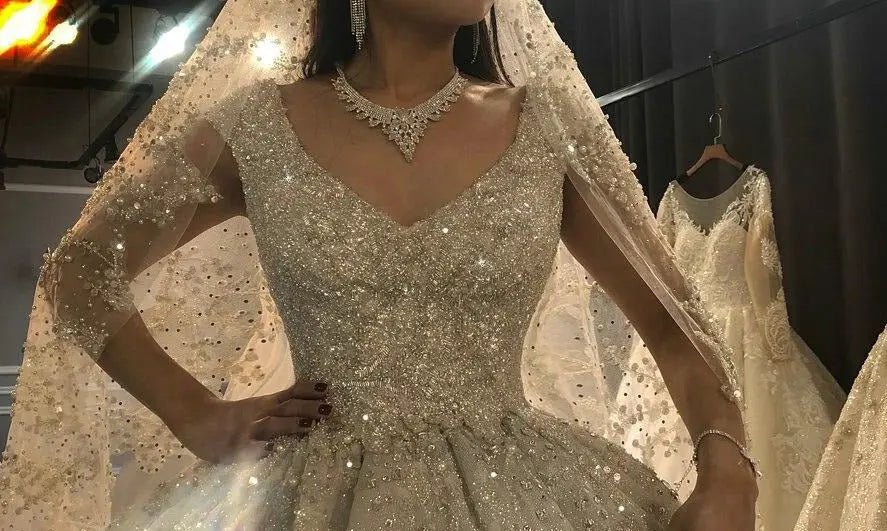 2021 Heavy Beading Luxury Wedding Dress - Mscooco.co.uk