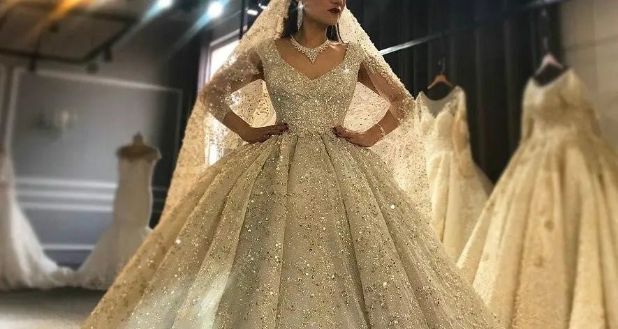 2021 Heavy Beading Luxury Wedding Dress - Mscooco.co.uk