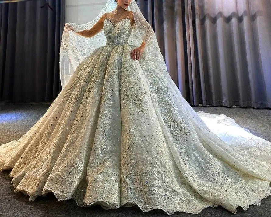 2021 Luxury Heavy Beading Wedding dress - Mscooco.co.uk