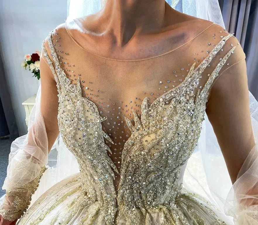 2021 New Design Wedding Dress With Lace Cape - Mscooco.co.uk