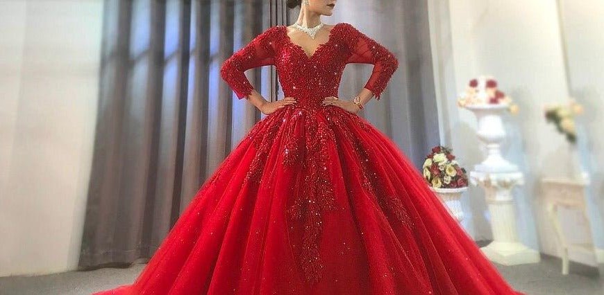 2021 Red Wedding Dress - Mscooco.co.uk