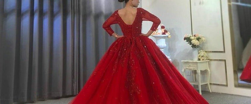 2021 Red Wedding Dress - Mscooco.co.uk