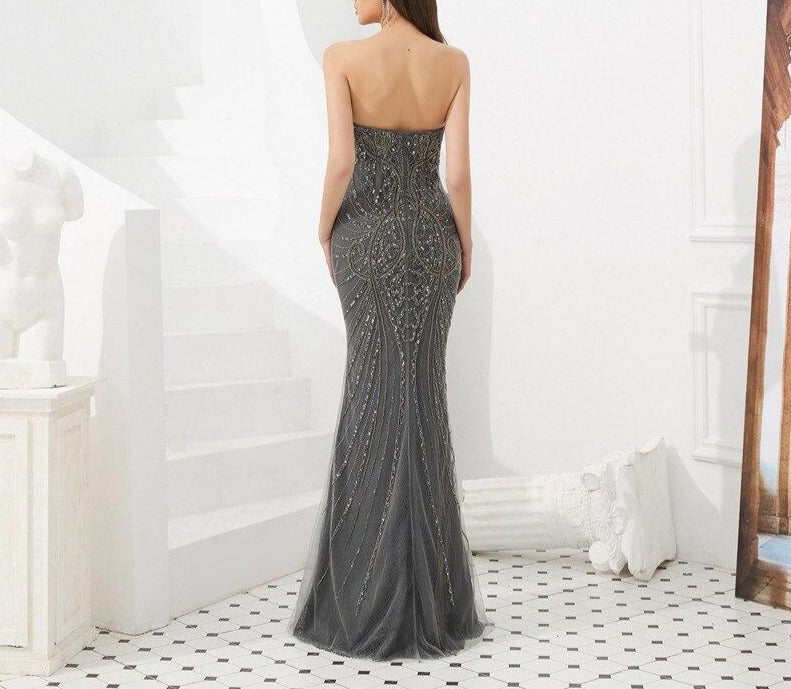 Tatiana Shawl Yarm Diamond Beading Formal Dress Mscooco.co.uk