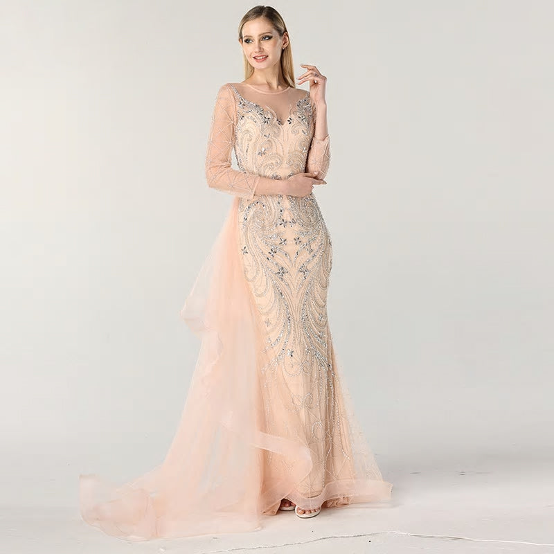 Grace - Diamond Beading Mermaid Gown Mscooco.co.uk
