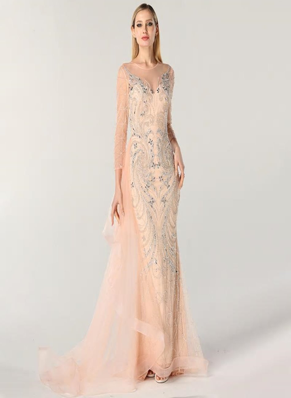 Grace - Diamond Beading Mermaid Gown Mscooco.co.uk